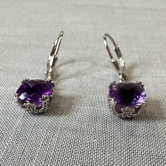 BBJ Deep Amethyst Sterling Silver Earrings - Picture 11 of 15